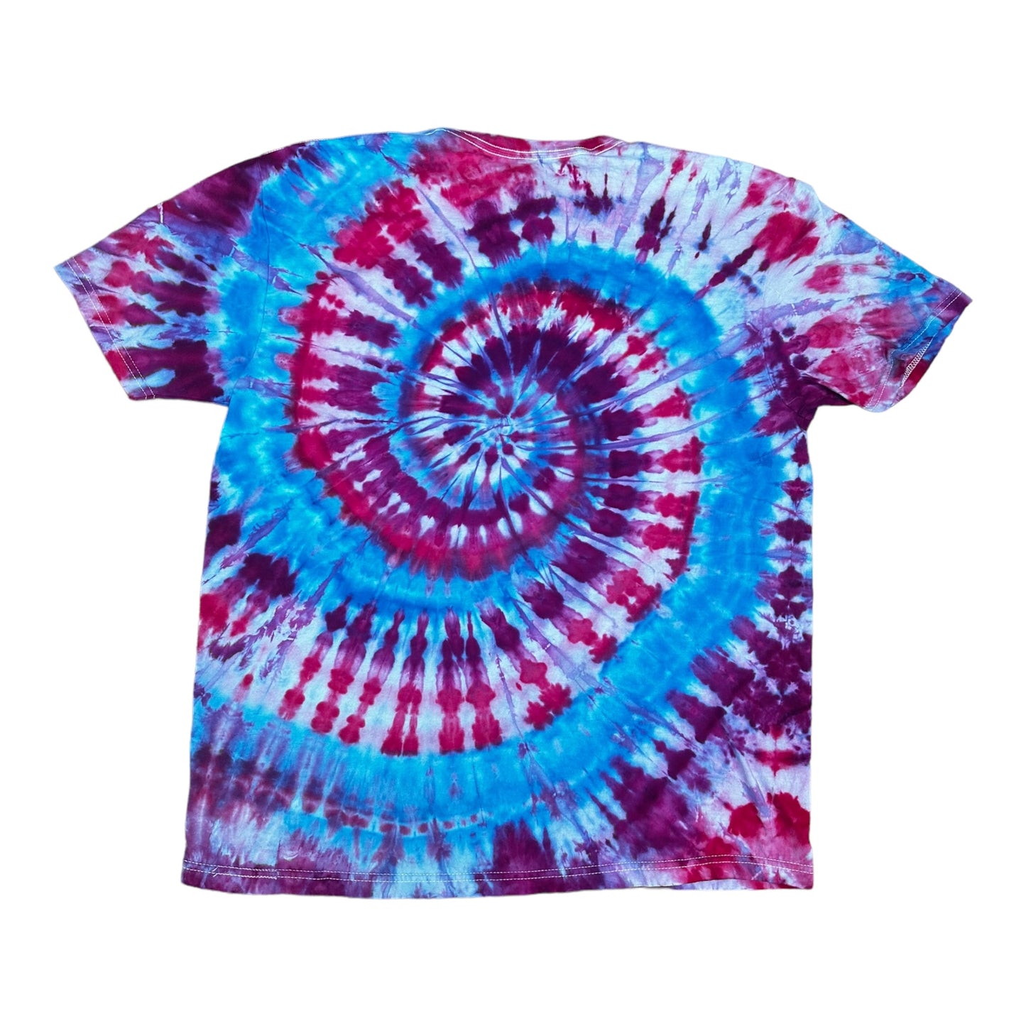 Adult XL Purple Blue Pink Spiral Ice Dye Tie Dye Shirt