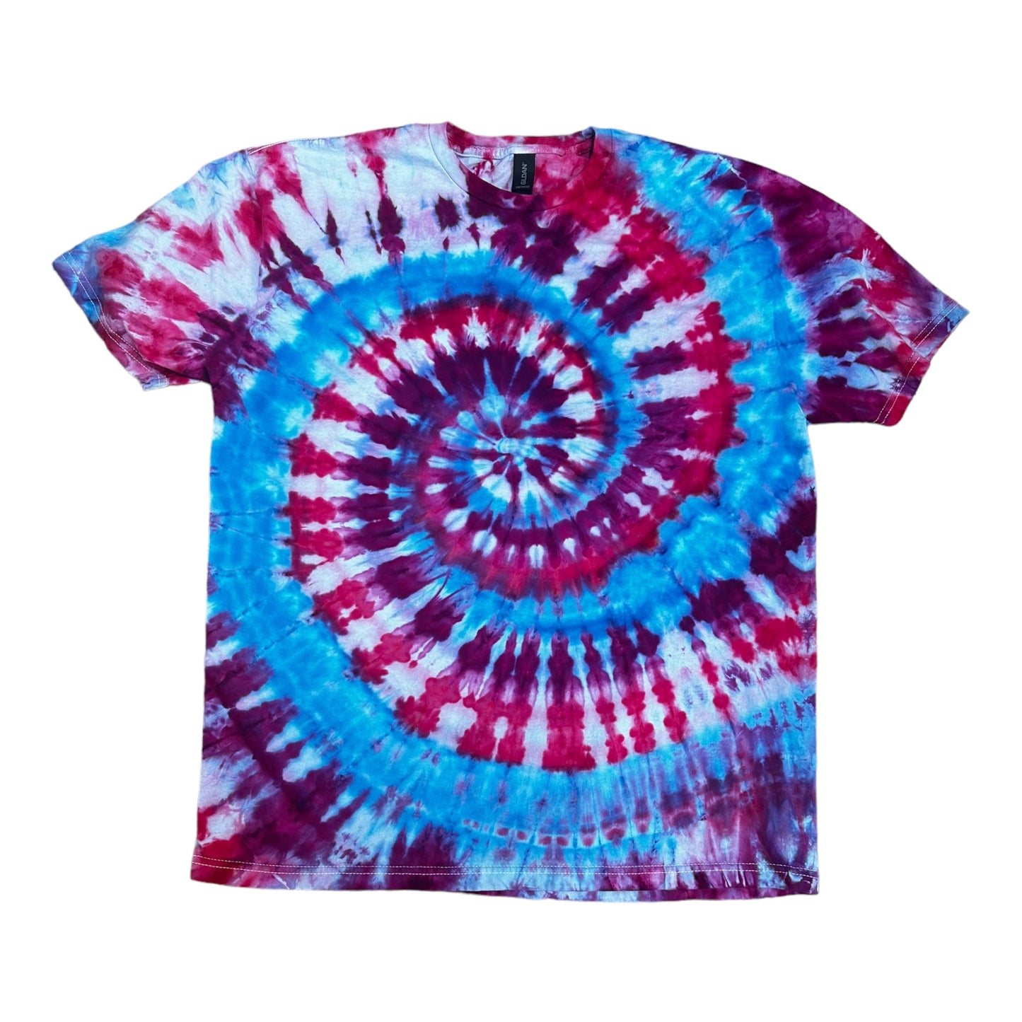 Adult XL Purple Blue Pink Spiral Ice Dye Tie Dye Shirt