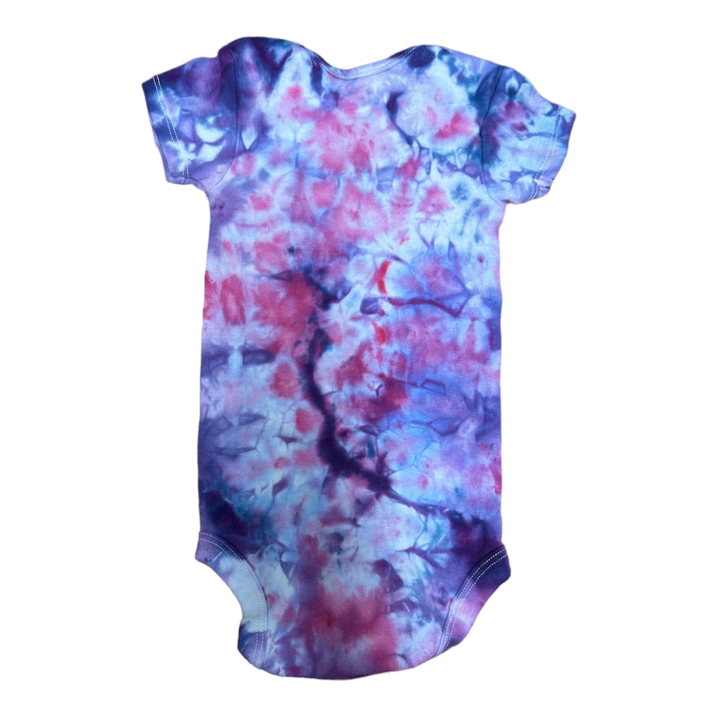 Infant 6-9 Months Purple Hues Scrunch Ice Dye Tie Dye Onesie**