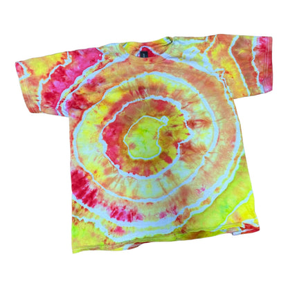 Youth Large Yellow Green and Pink Geode Ice Dye Tie Dye Shirt
