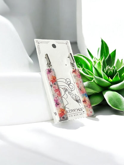 Hypoallergenic Wildflower Floral Tear Drop Clay Dangle Earrings