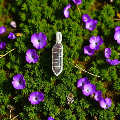 Sterling Silver Wire Wrapped Amethyst Crystal Pendant