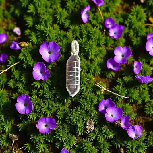 Sterling Silver Wire Wrapped Amethyst Crystal Pendant