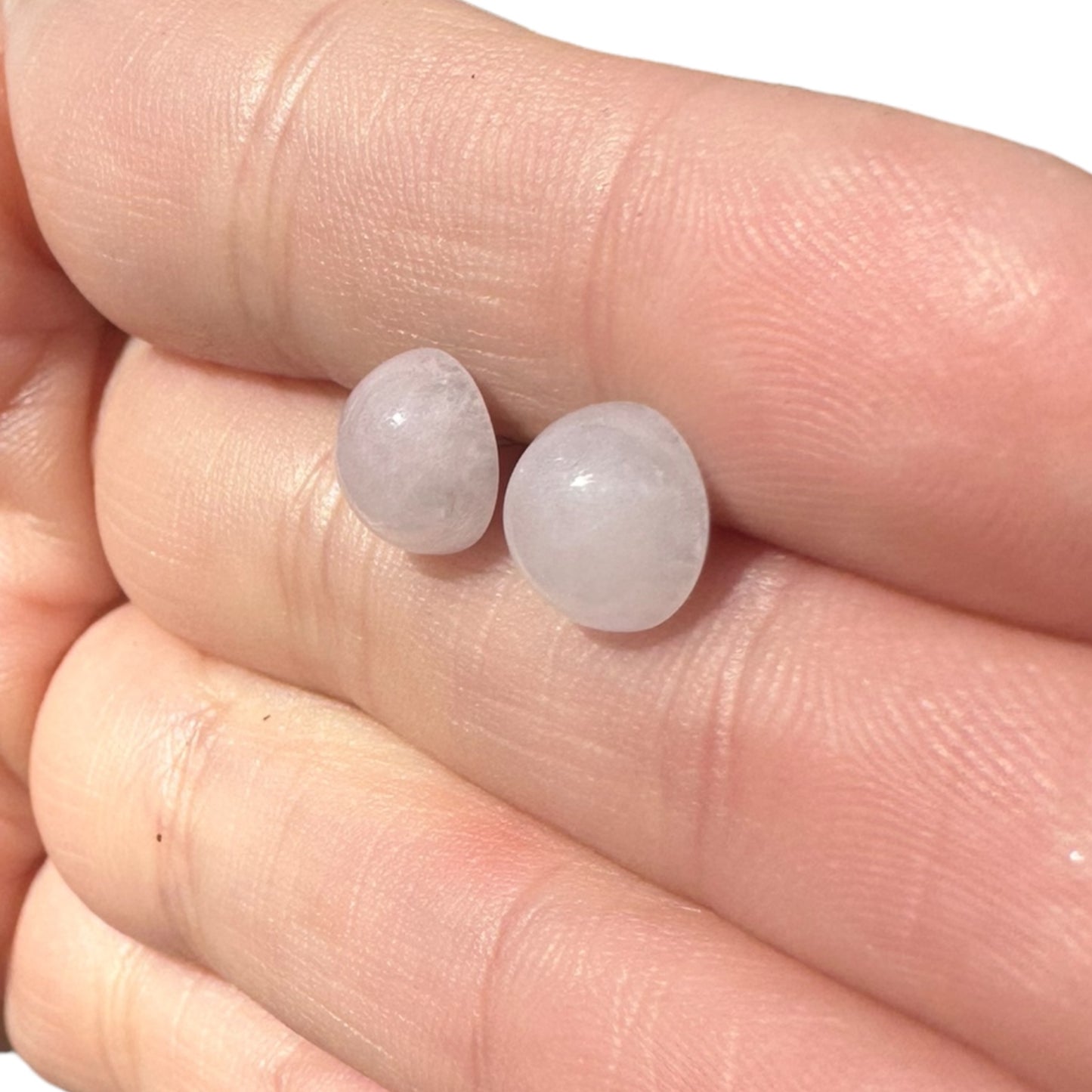 8MM Hypoallergenic Rose Quartz Crystal Earring Studs