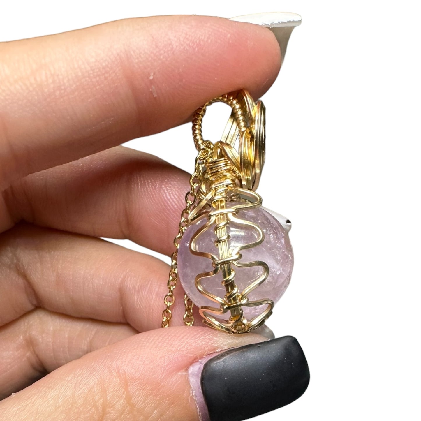 Sterling Silver | 14KT Gold Filled Wire Wrapped Fluorite Crystal Fidget Bezel Pendant