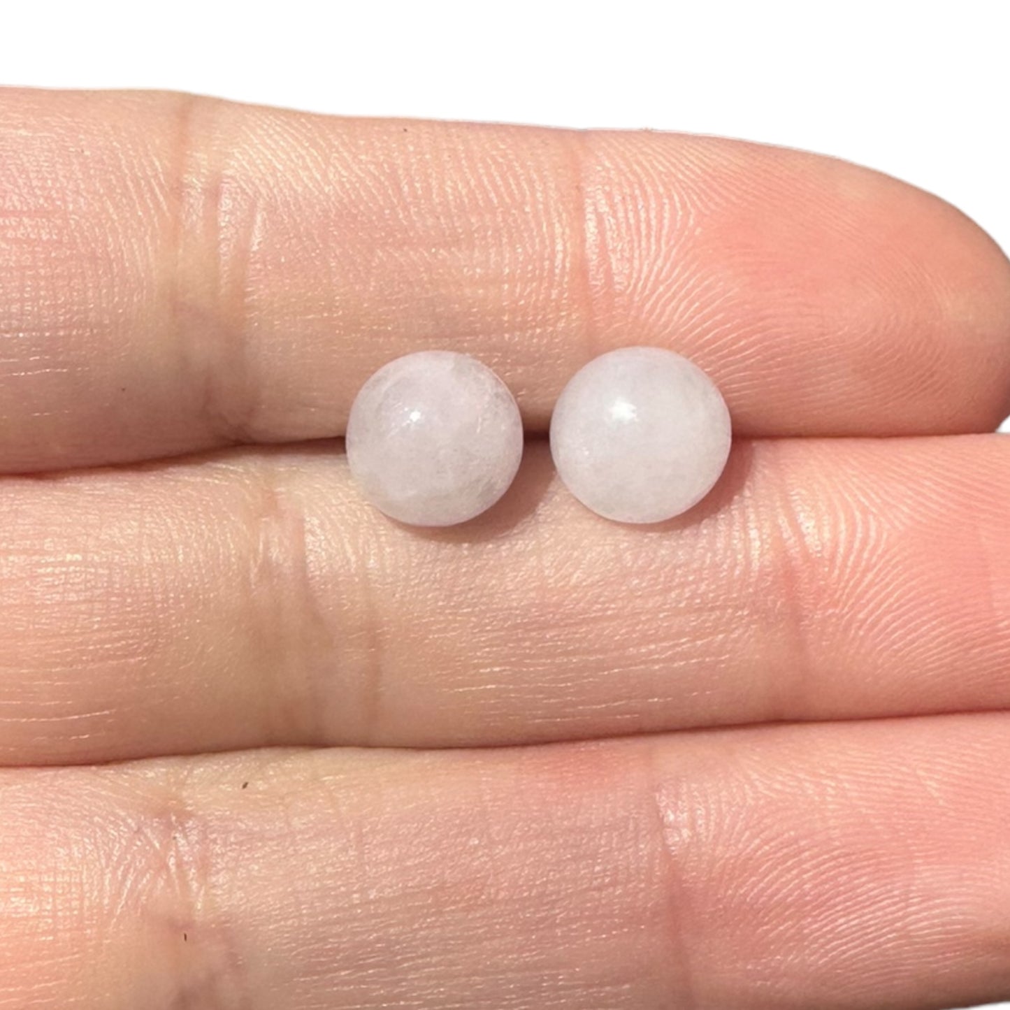 8MM Hypoallergenic Rose Quartz Crystal Earring Studs