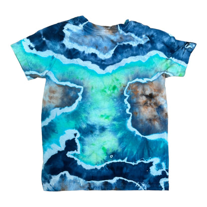 Toddler 3T Blue and Green Hues Geode Ice Dye Tie Dye Shirt