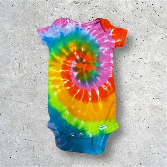 Infant 18 Months Neon Rainbow Tie Dye Onesie