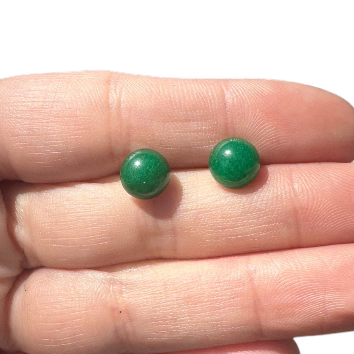 8MM Hypoallergenic Jade Crystal Earring Studs