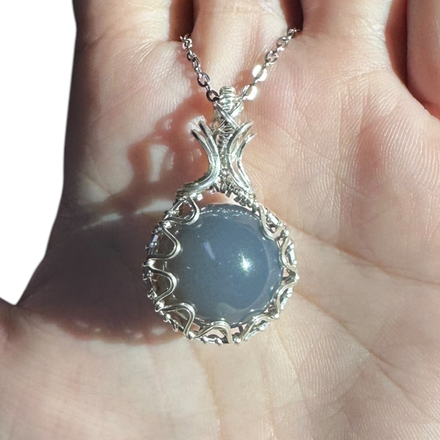 Sterling Silver | 14KT Gold Filled Wire Wrapped Agate Crystal Fidget Bezel Pendant