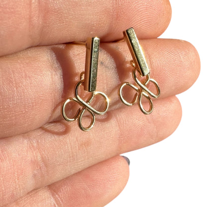 Sterling Silver | 14KT Gold Filled Hypoallergenic Clover Dangle Wire Earring