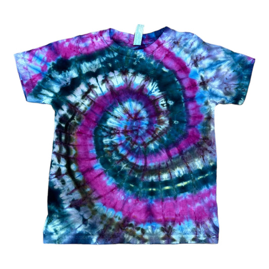 Toddler 5T Purple Blue and Black Spiral Ice Dye Tie Dye Shirt