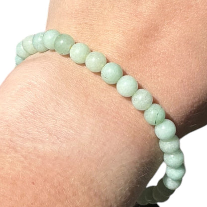 Amazonite Beaded Elastic Crystal Bracelet