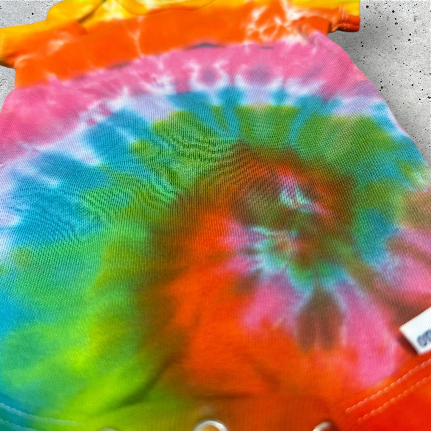 Infant 3-6 Months Neon Rainbow Tie Dye Onesie