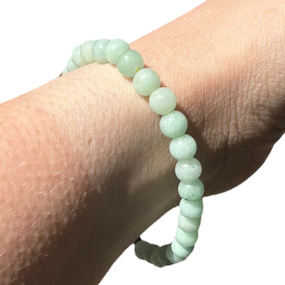 Amazonite Beaded Elastic Crystal Bracelet