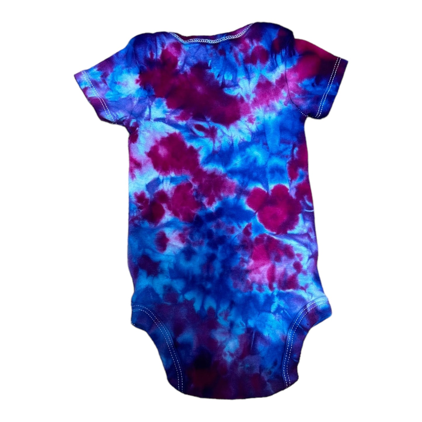 0-3 Months Blue Purple and Green Scrunch Ice Dye Tie Dye Onesie