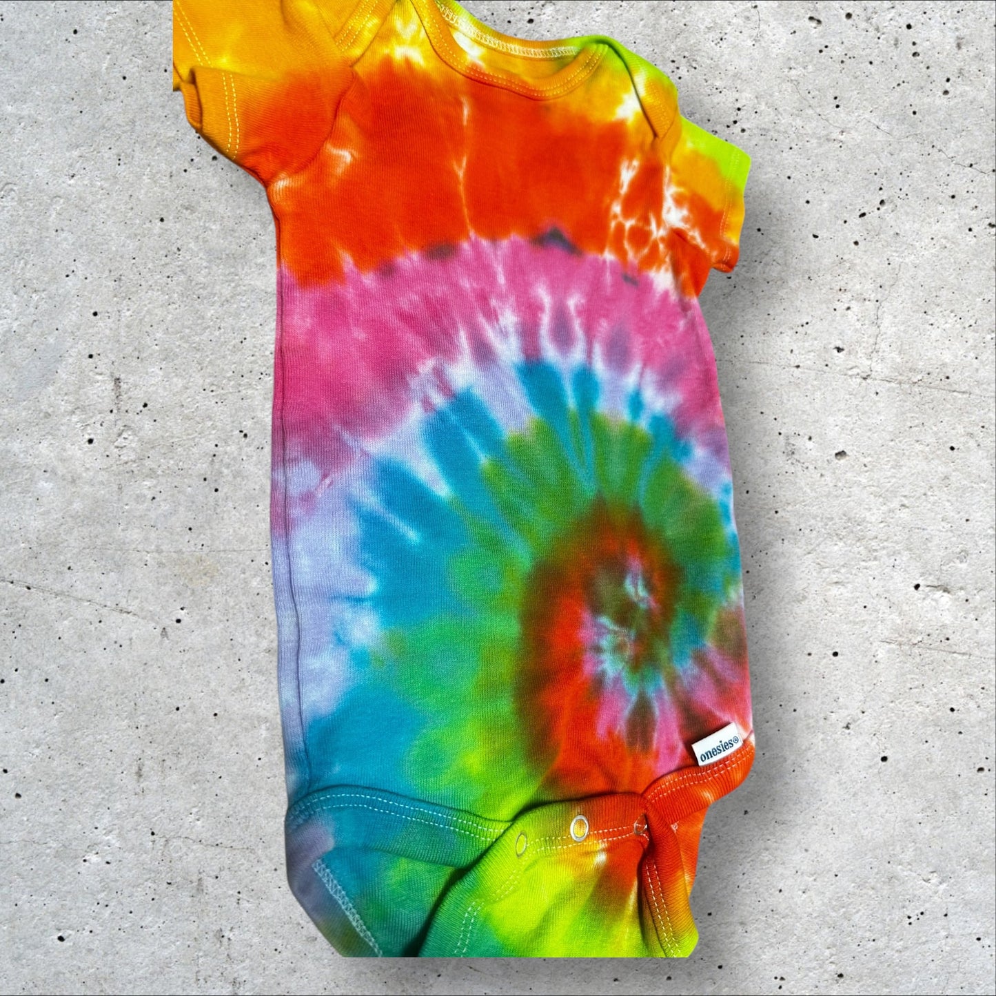 Infant 3-6 Months Neon Rainbow Tie Dye Onesie