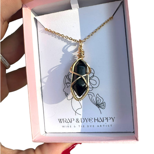 Sterling Silver | 14KT Gold Filled Onyx Mini Bezel Pendant