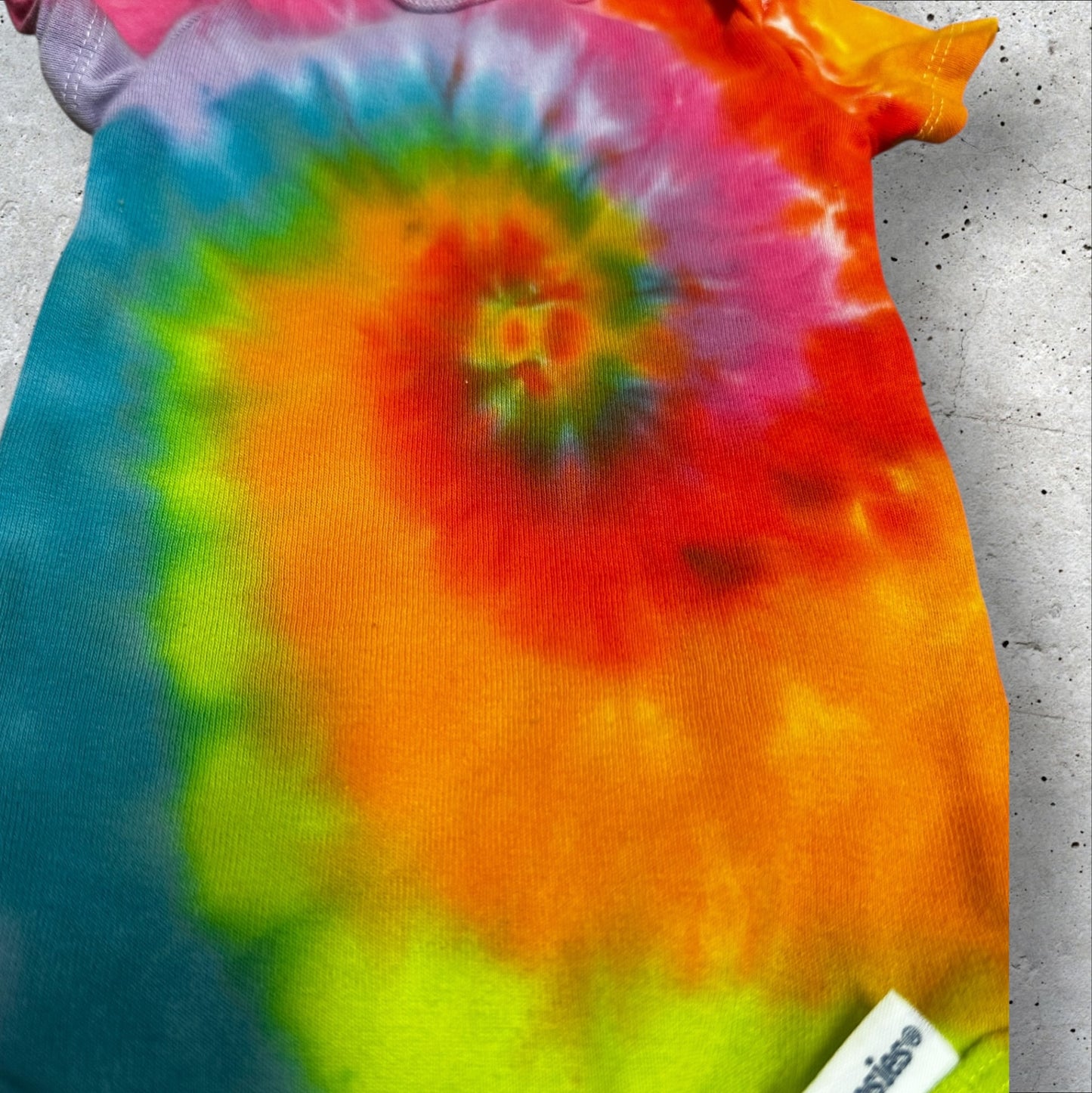 Infant 0-3 Months Neon Rainbow Tie Dye Onesie