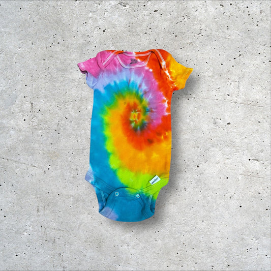 Infant 0-3 Months Neon Rainbow Tie Dye Onesie