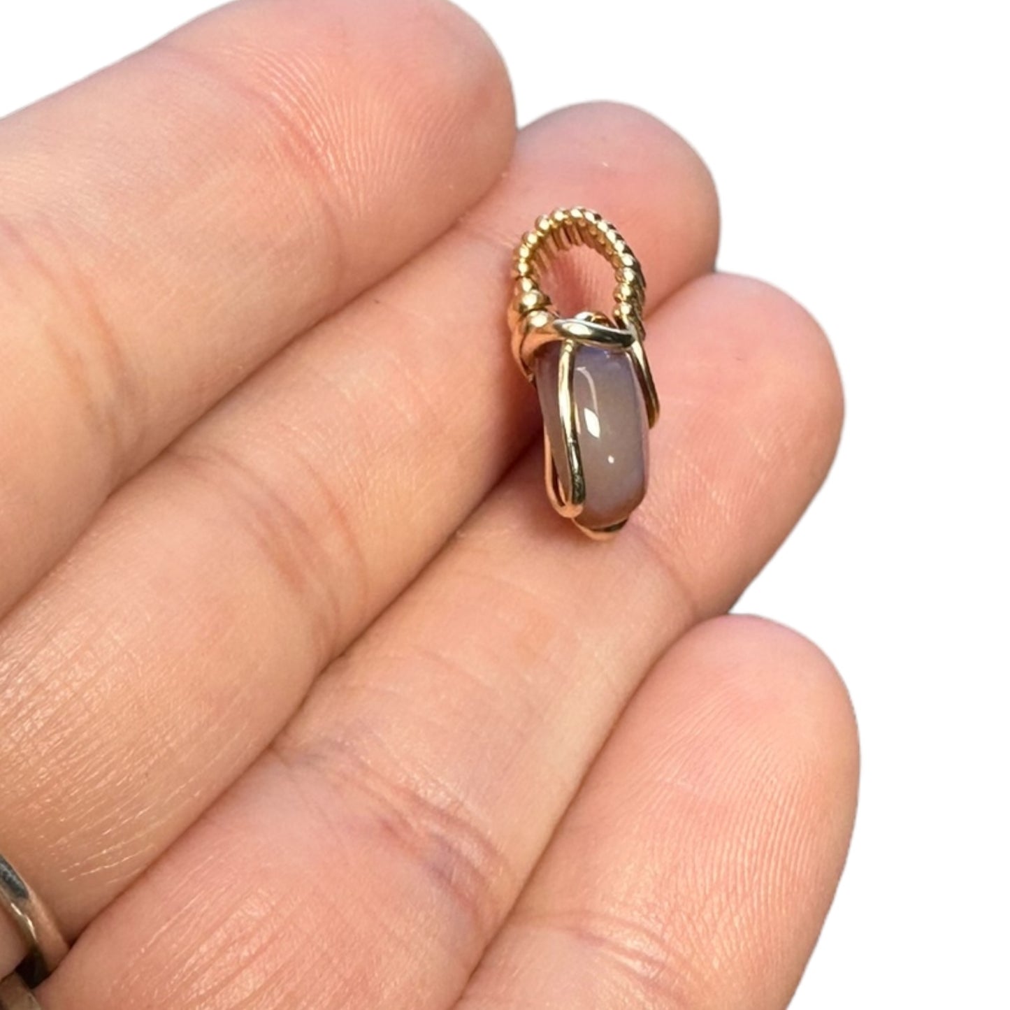 Sterling Silver | 14KT Gold Filled Mini Teardrop Carnelian Wishbone Wire Wrapped Pendant