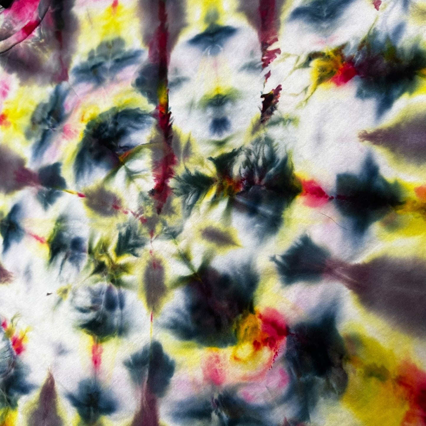 Adult XL Pink Black and Yellow Tie Dye Shirt