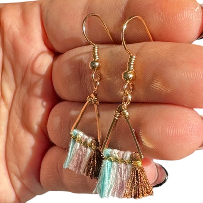 14KT Gold Filled Hypoallergenic Fringe Dangle Wire Earring