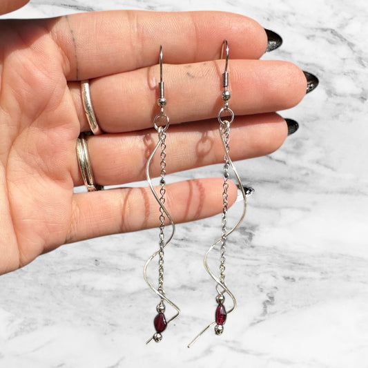 Sterling Silver | 14KT Gold Filled Hypoallergenic Amethyst Crystal Dangle Earring