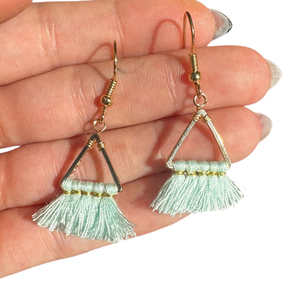 14KT Gold Filled Hypoallergenic Fringe Dangle Wire Earring