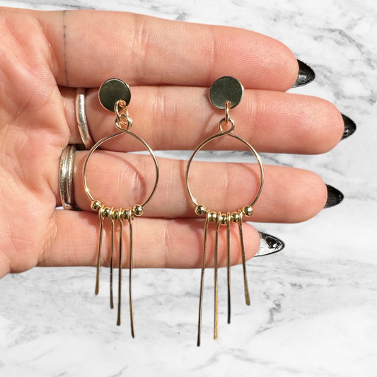 Sterling Silver | 14KT Gold Filled Hypoallergenic Tiered Dangle Wire Earring