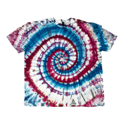 Adult 4XL Orange and Purple Scrunch Ice Dye Tie Dye Shirt
