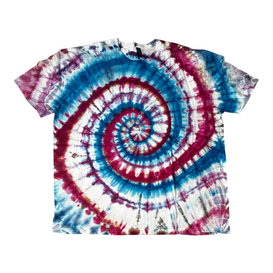 Adult 4XL Orange and Purple Scrunch Ice Dye Tie Dye Shirt
