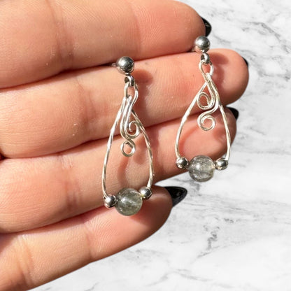 Sterling Silver | 14KT Gold Filled Hypoallergenic Labradorite Crystal Dangle Earring