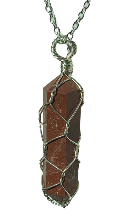 Sterling Silver | 14KT Gold Filled Red Jasper Cage Pendant