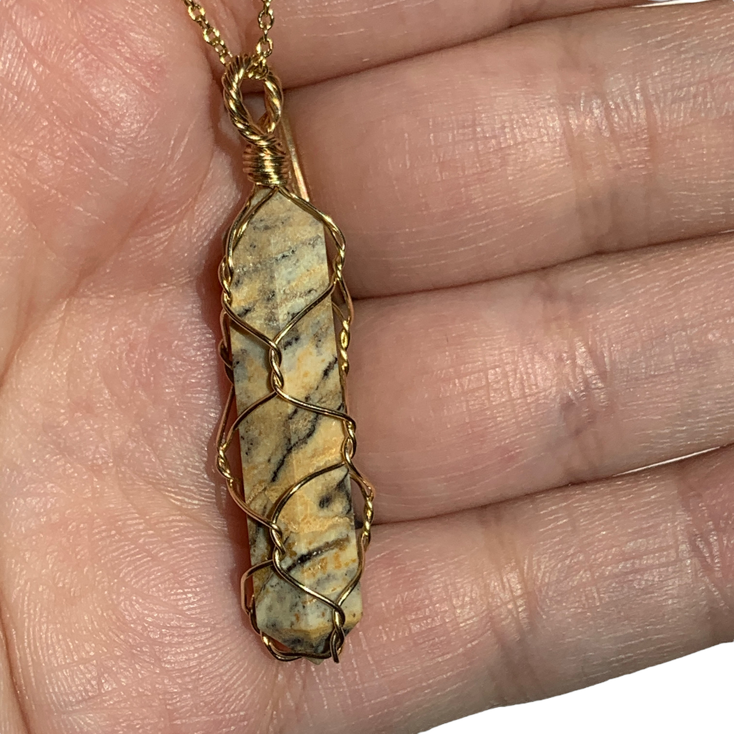 Sterling Silver | 14KT Gold Filled Wire Serpentine Wrapped Caged Pendant