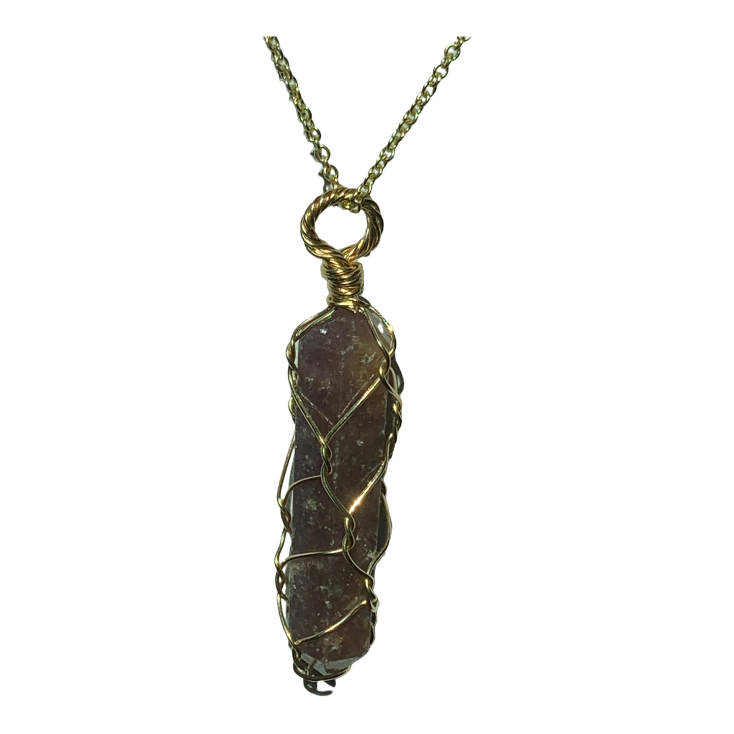 Sterling Silver | 14KT Gold Filled Lepidolite Wire Caged Pendant