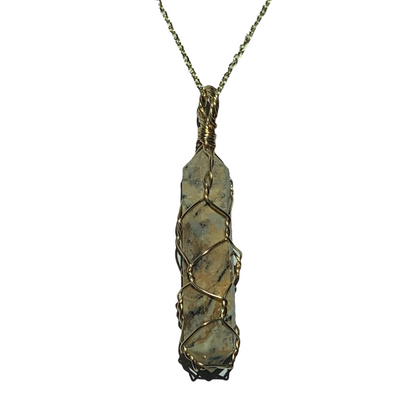 Sterling Silver | 14KT Gold Filled Wire Serpentine Wrapped Caged Pendant