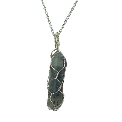 Sterling Silver | 14 KT Gold Filled Labradorite Wire Wrapped Caged Pendant