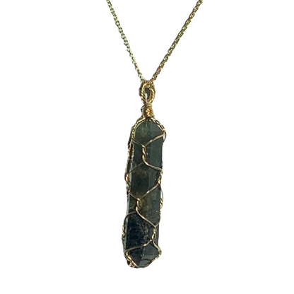 Sterling Silver | 14 KT Gold Filled Labradorite Wire Wrapped Caged Pendant