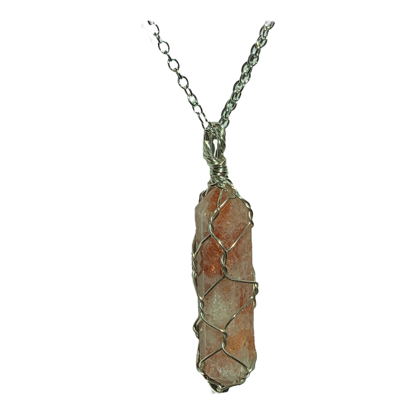 Sterling Silver | 14KT Gold Filled Sunstone Wire Cage Pendant