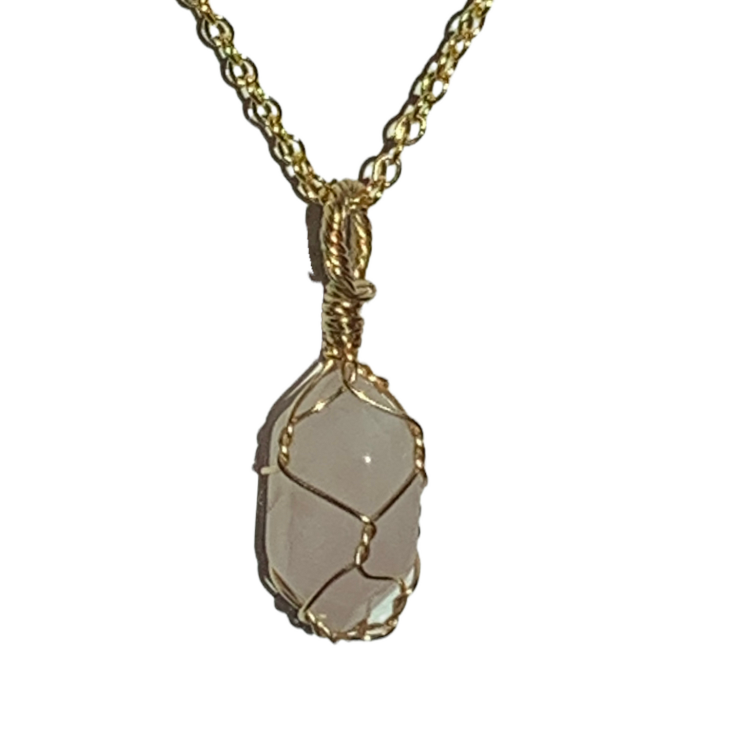 Mini Sterling Silver | 14KT Gold Filled Rose Quartz Wire Cage Pendant