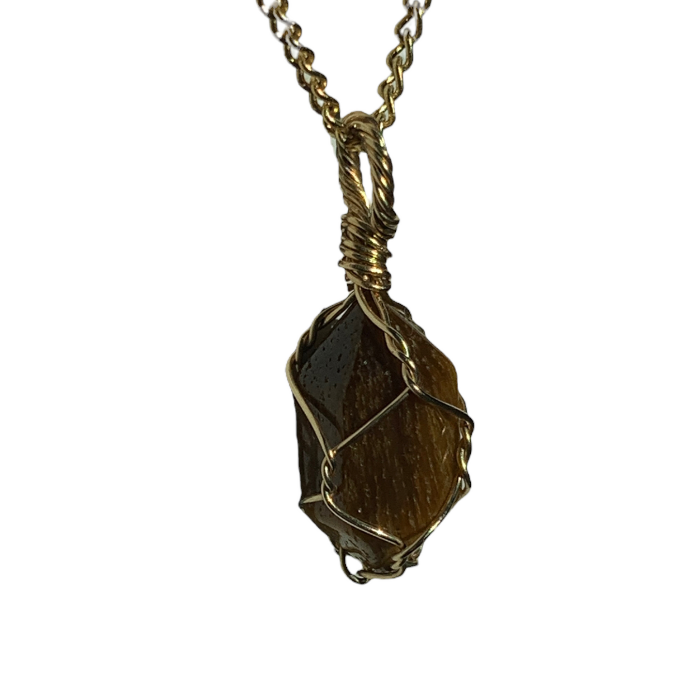 Sterling Silver | 14KT Gold Filled Mini Cage Tiger's Eye Pendant