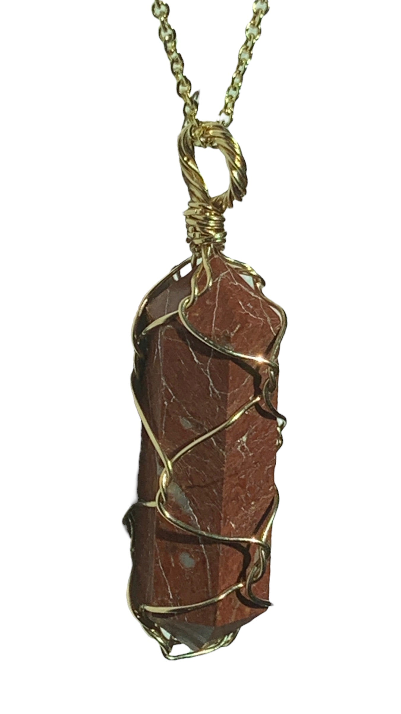 Sterling Silver | 14KT Gold Filled Red Jasper Cage Pendant