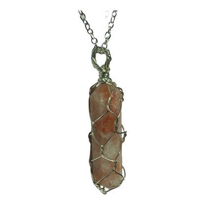 Sterling Silver | 14KT Gold Filled Sunstone Wire Cage Pendant