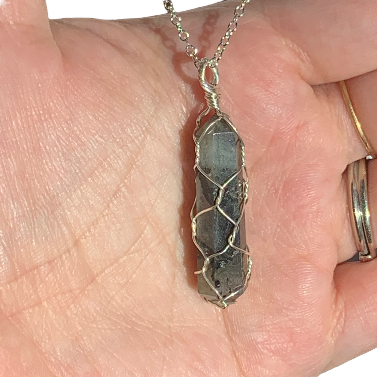 Sterling Silver | 14 KT Gold Filled Labradorite Wire Wrapped Caged Pendant