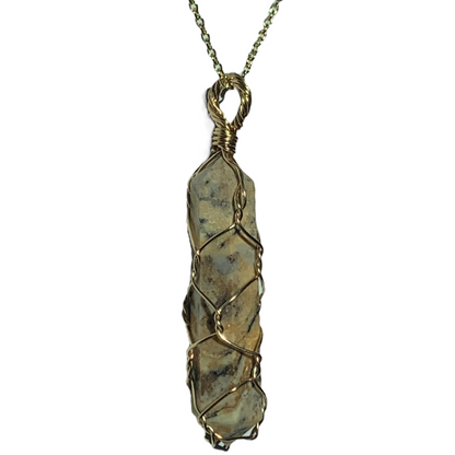 Sterling Silver | 14KT Gold Filled Wire Serpentine Wrapped Caged Pendant