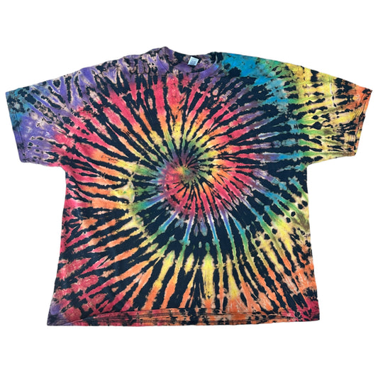 Adult 4XL Rainbow Spiral Reverse Tie Dye Shirt