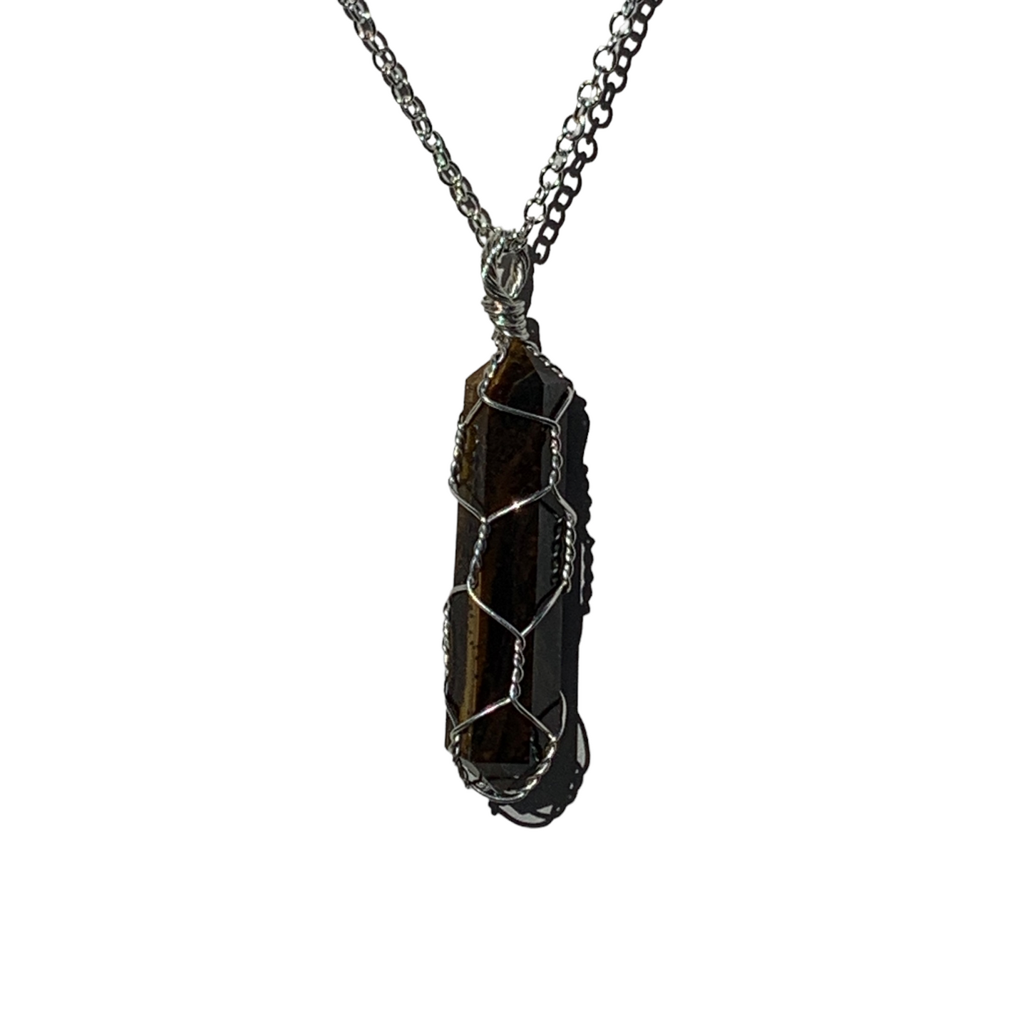 Sterling Silver | 14KT Gold Filled Caged Tiger's Eye Pendant