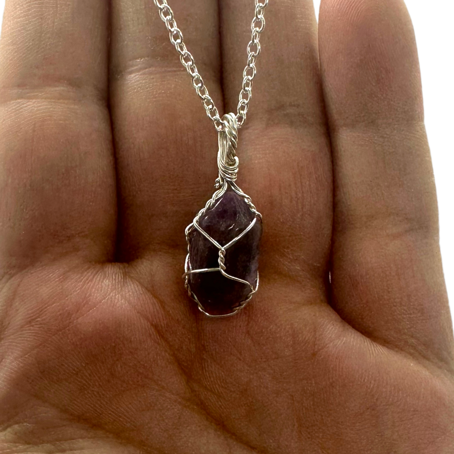 Sterling Silver | 14KT Gold Filled Amethyst Wire Wrapped Mini Cage Pendant