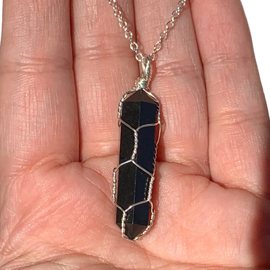 Sterling Silver | 14KT Gold Filled Caged Onyx Crystal Pendant